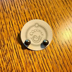 Sterling silver & genuine Black Pearl earrings